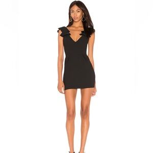 Amanda Uprichard Black V-Neck Mini Dress